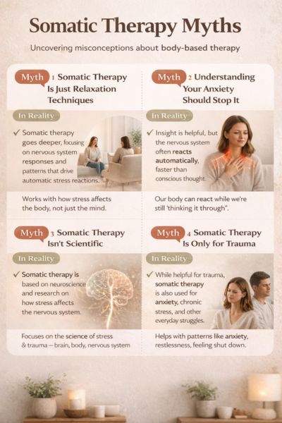 Somatic therapy myths explained with nervous system responses and anxiety patterns